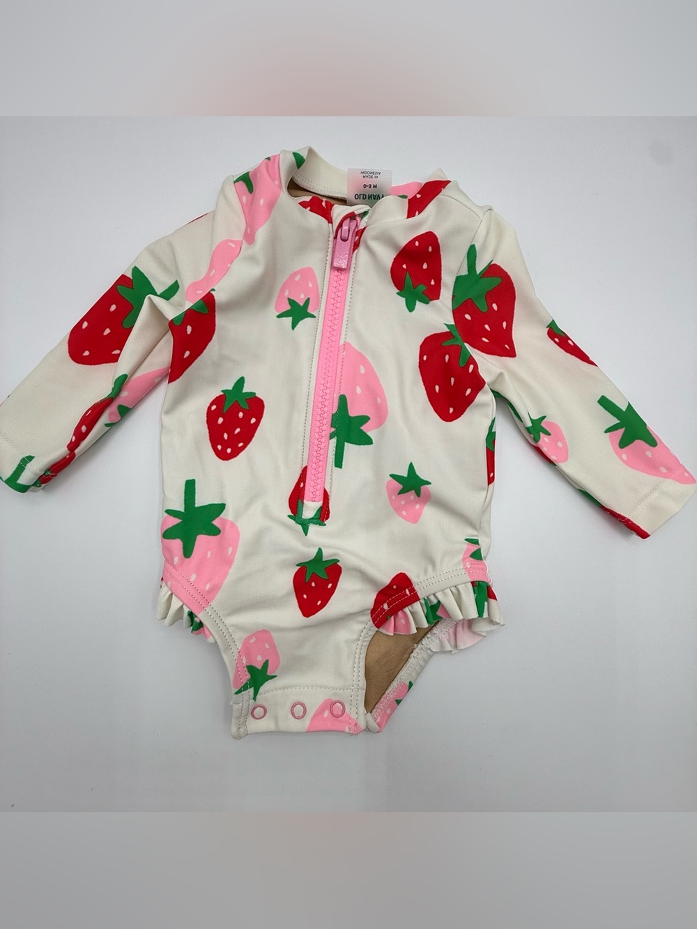 3 Month Girl Strawberry Bathing Suit with Rash Guard